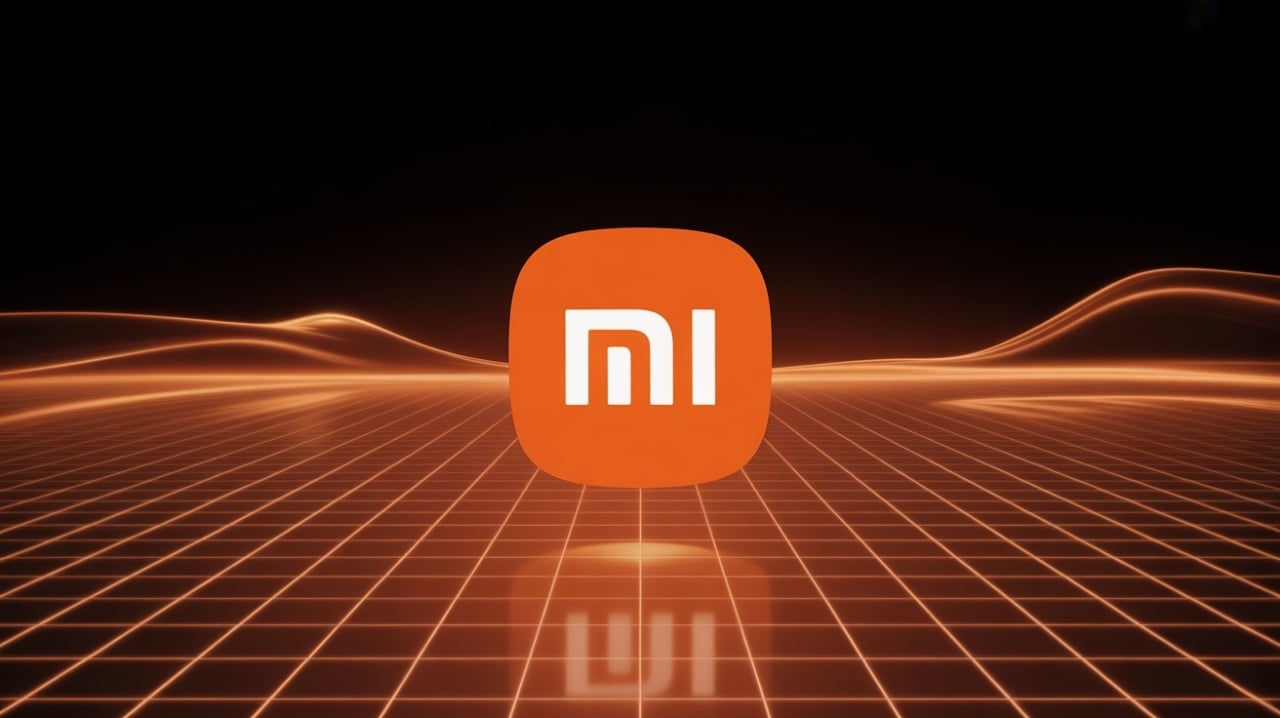 Xiaomi logo em fundo digital