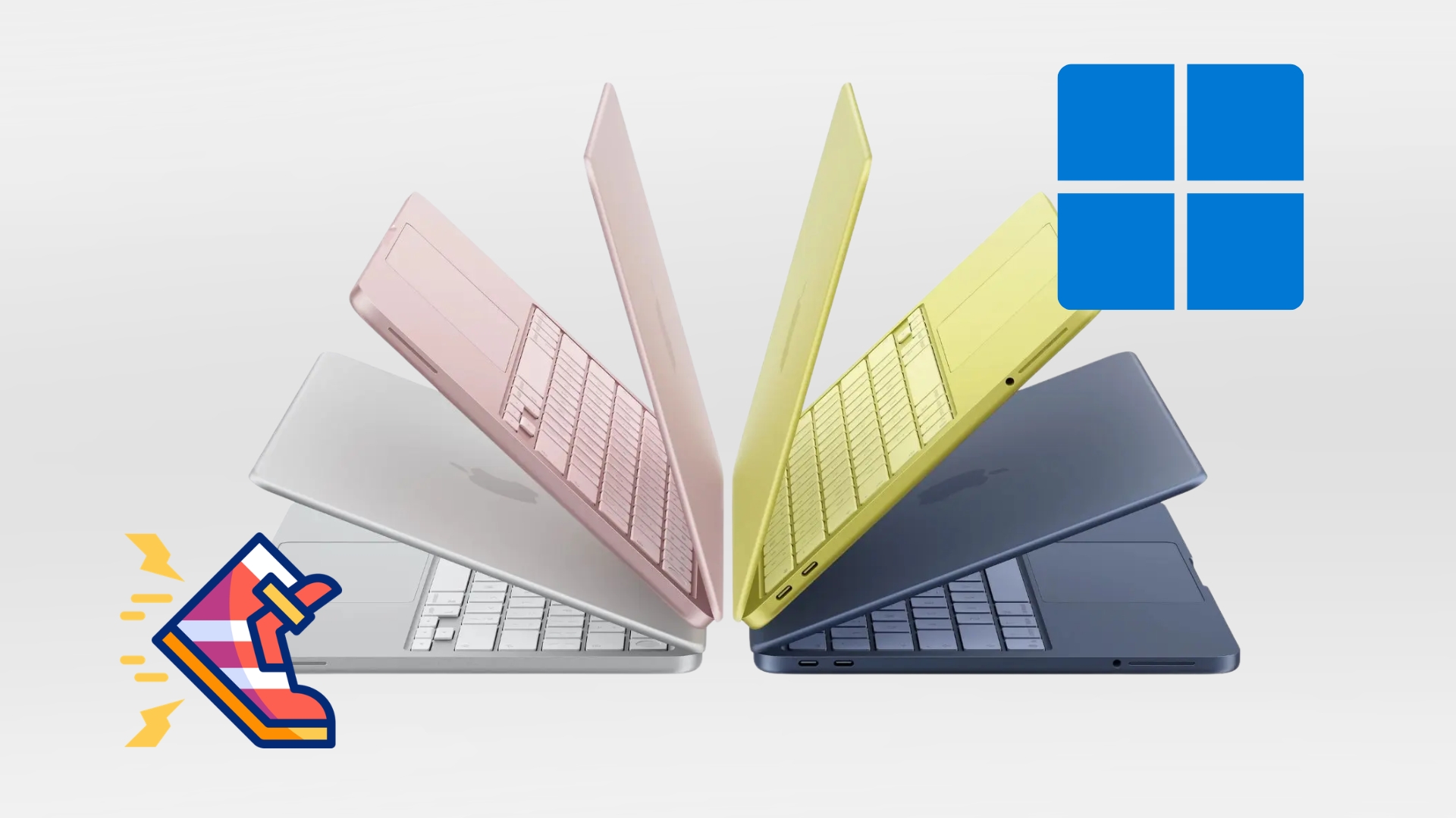 macbook Neo com o Windows e velocidade em botas