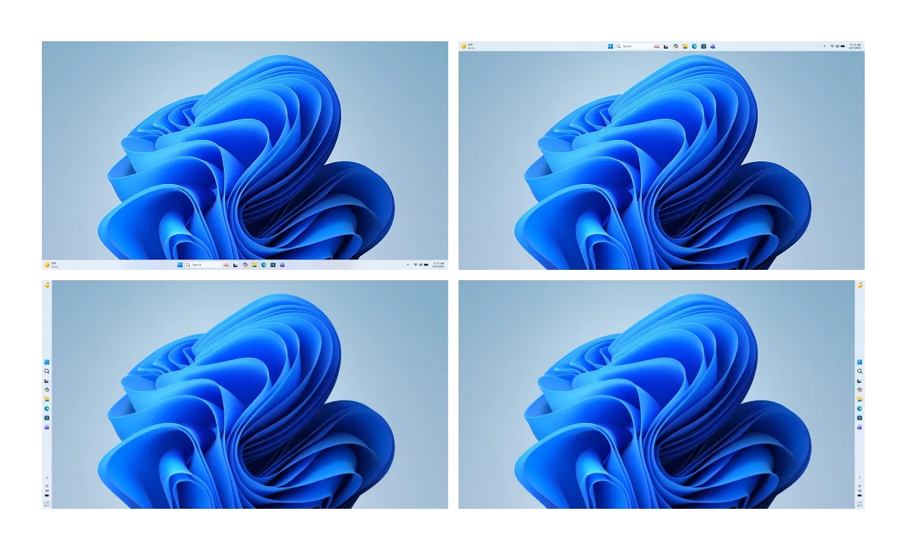 Windows 11 com barra de ferramentas movível