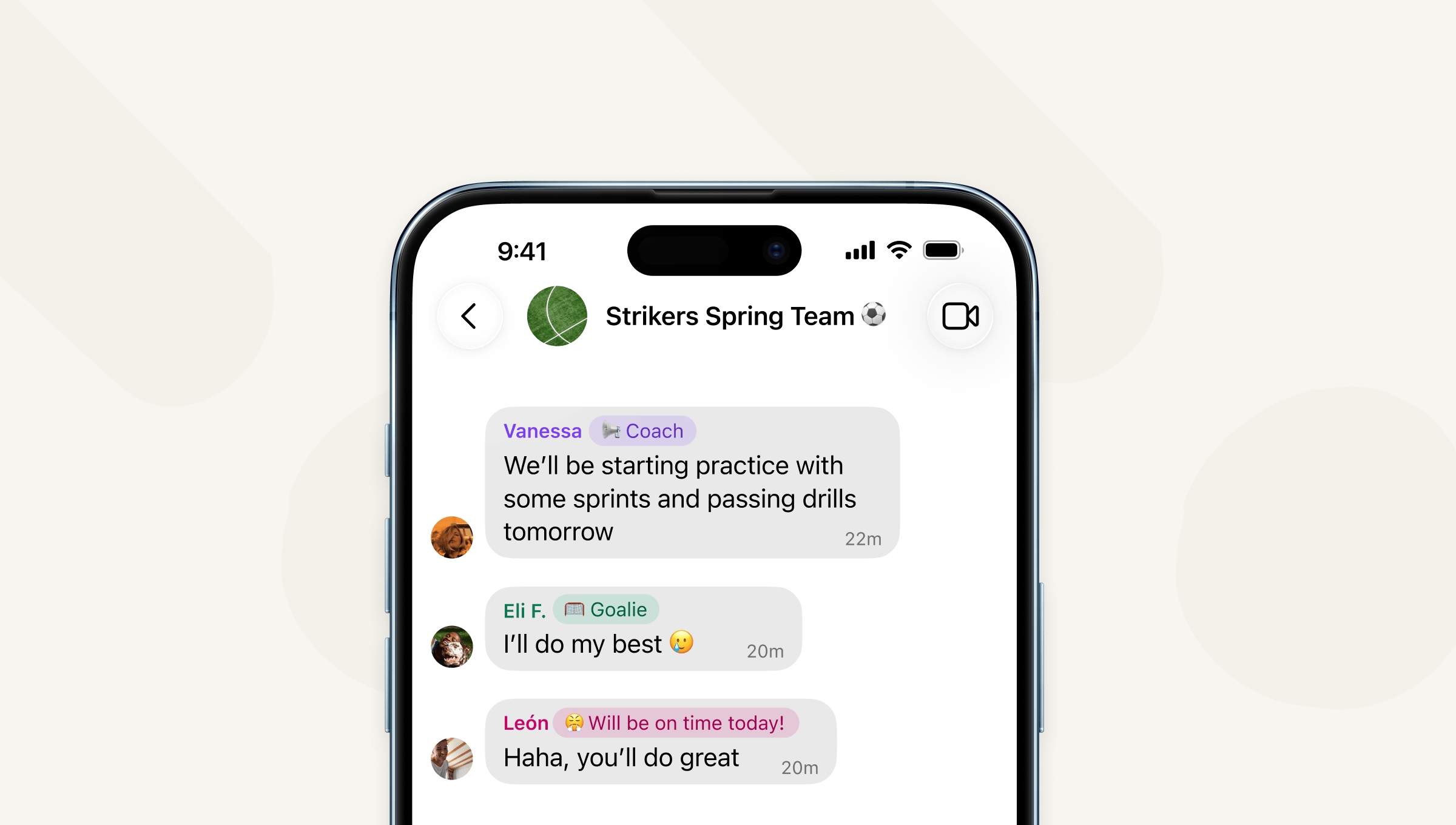etiquetas de conversas para utilizadores em grupos do signal