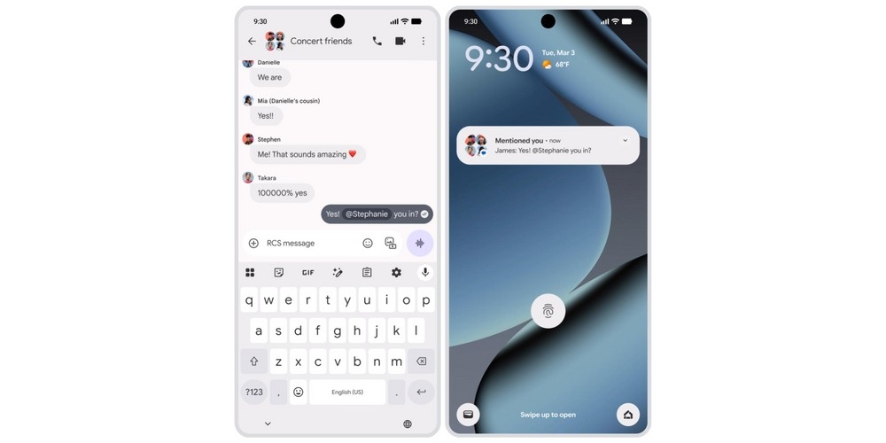 menção de mensagens em grupos