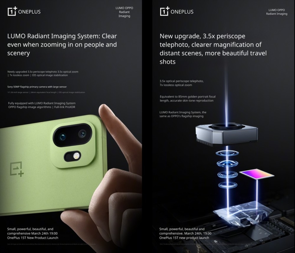 detalhes da tecnologia de câmaras da Oneplus