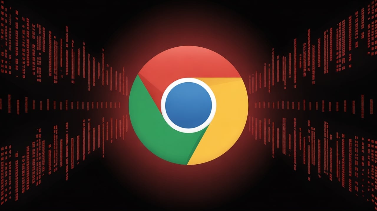 Google Chrome em fundo de malware