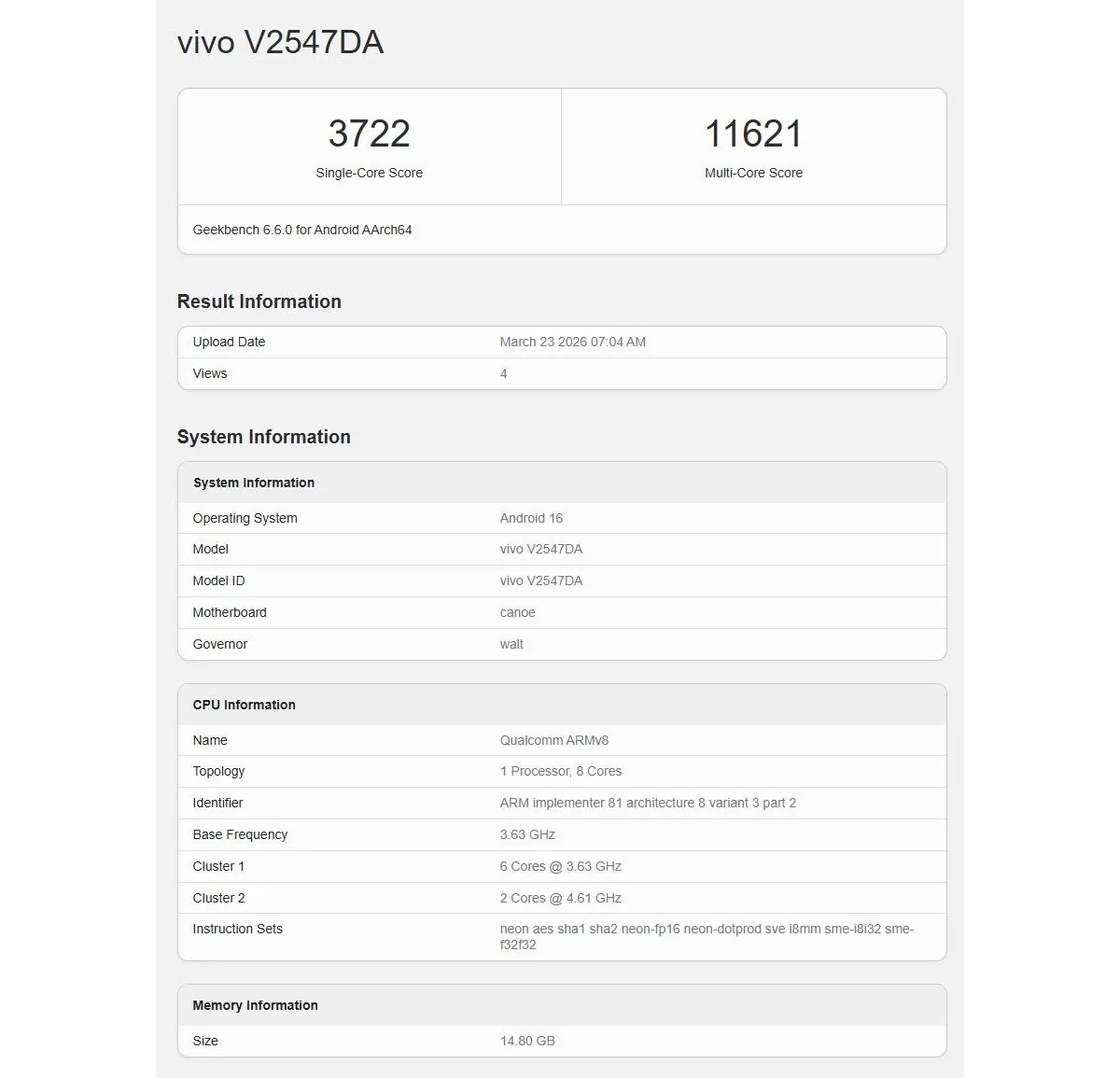 benchmark do Vivo X300 Ultra