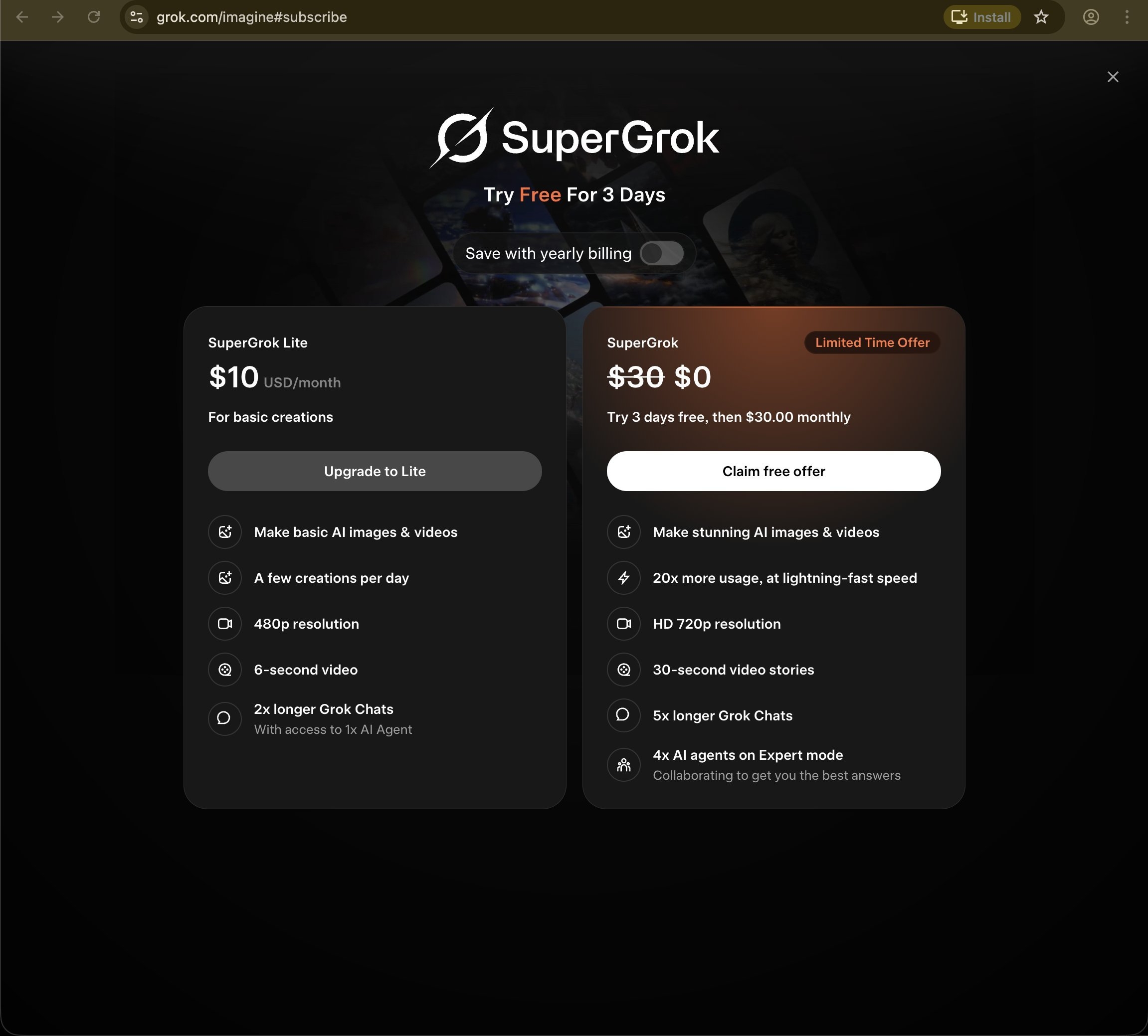 Grok novo plano Lite