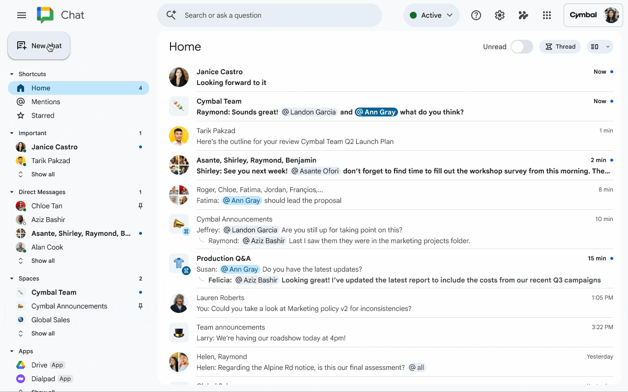 nova funcionalidade do google workspace