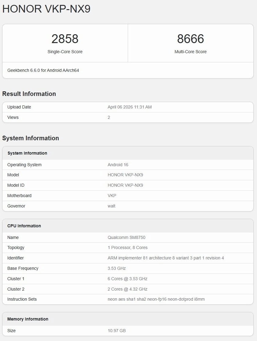 benchmark do dispositivo