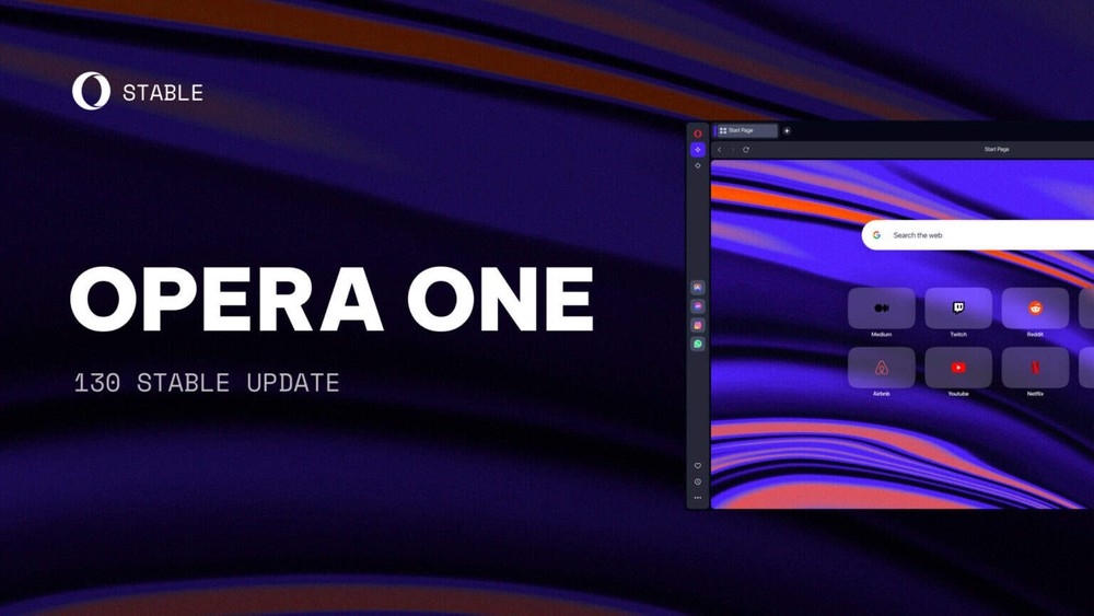 Opera One imagem da nova versão