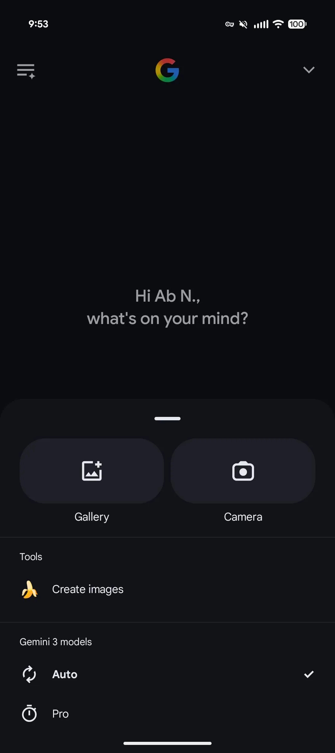 Google AI mode nova versão design