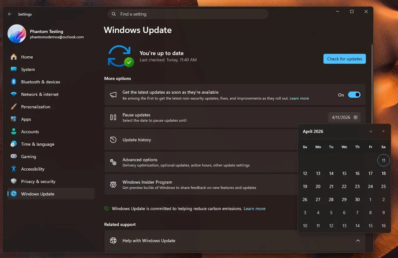 sistema de atualização do Windows 11