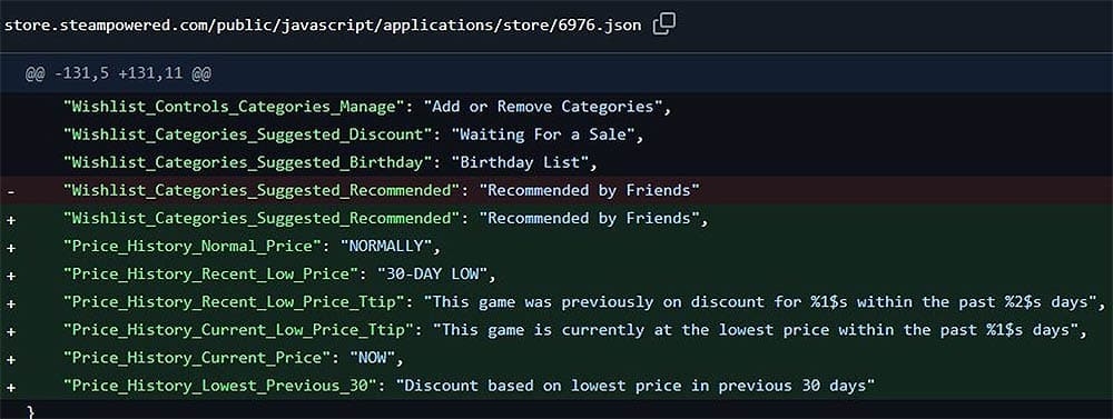 Steam novos registos da aplicação