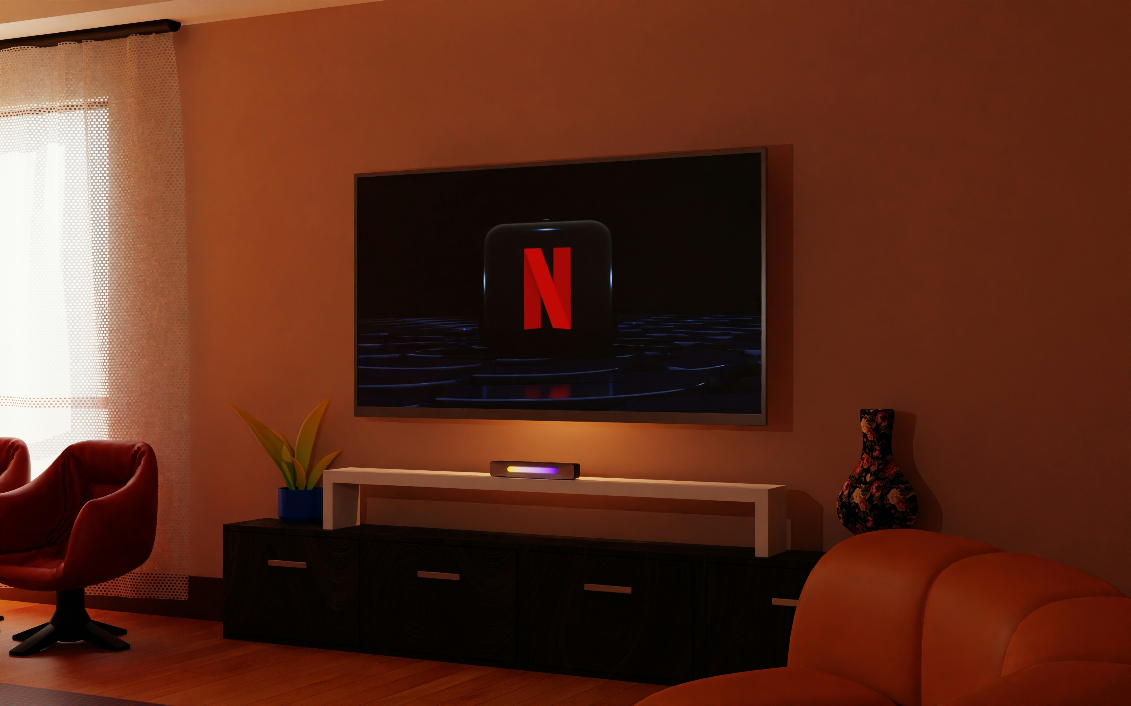 Netflix logo em TV