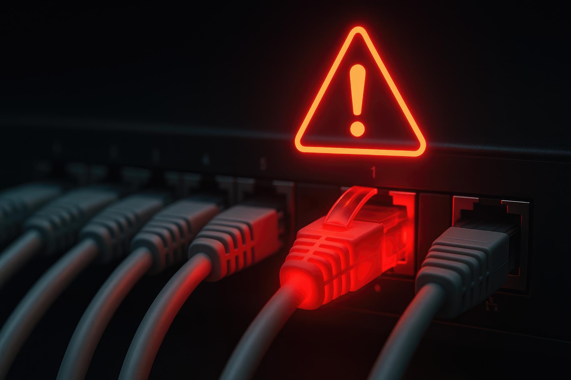 cabo de rede com alerta