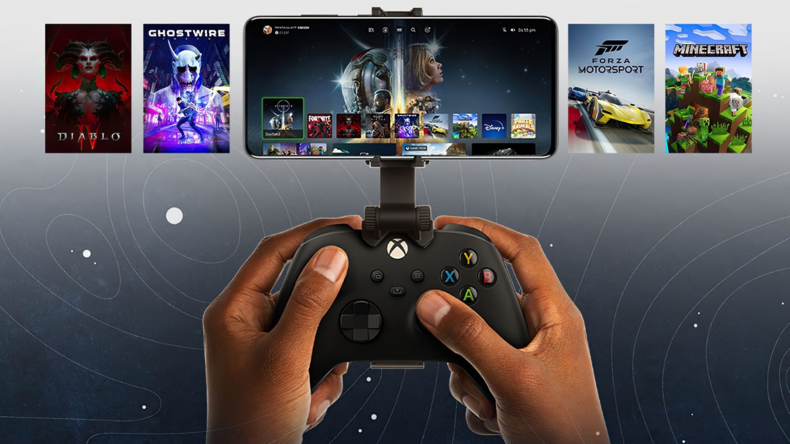 comando da Xbox em smartphone