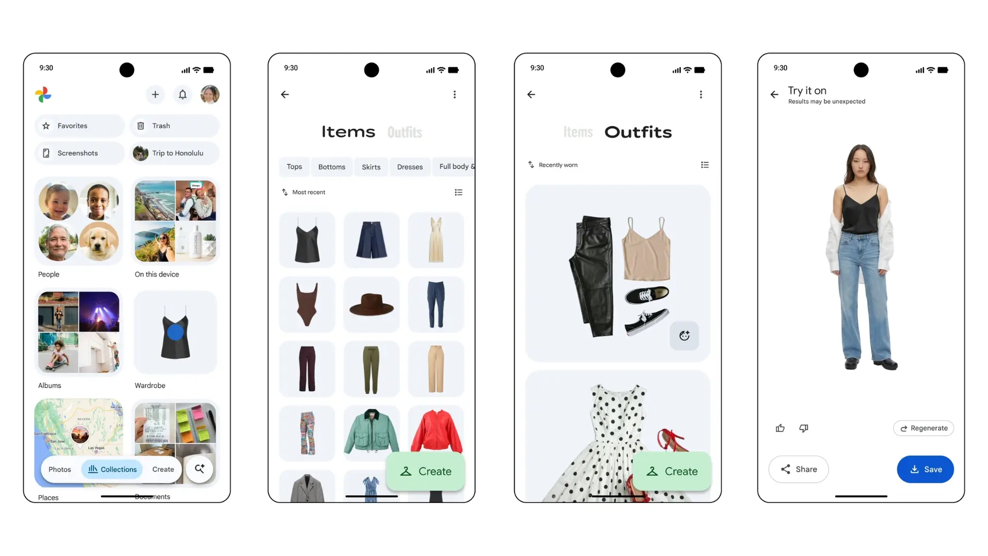teste de roupas do google fotos