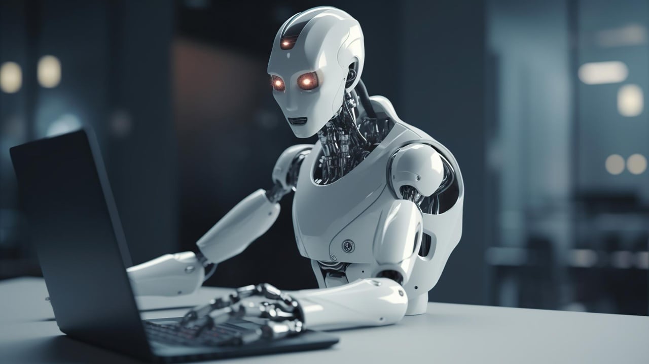 robot em computador