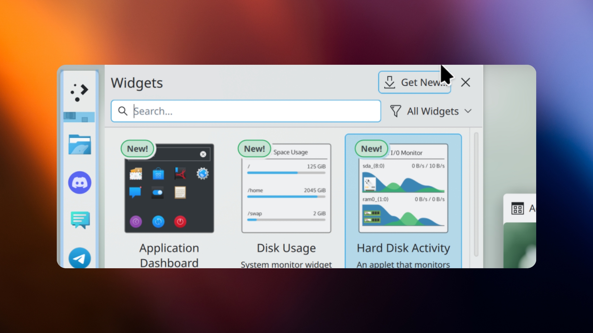 imagem da nova versão do KDE plasma