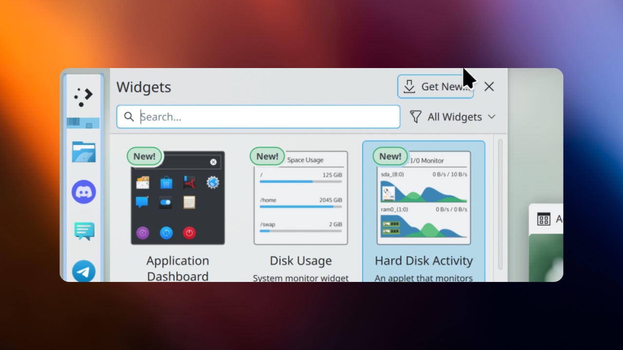 imagem da nova versão do KDE plasma