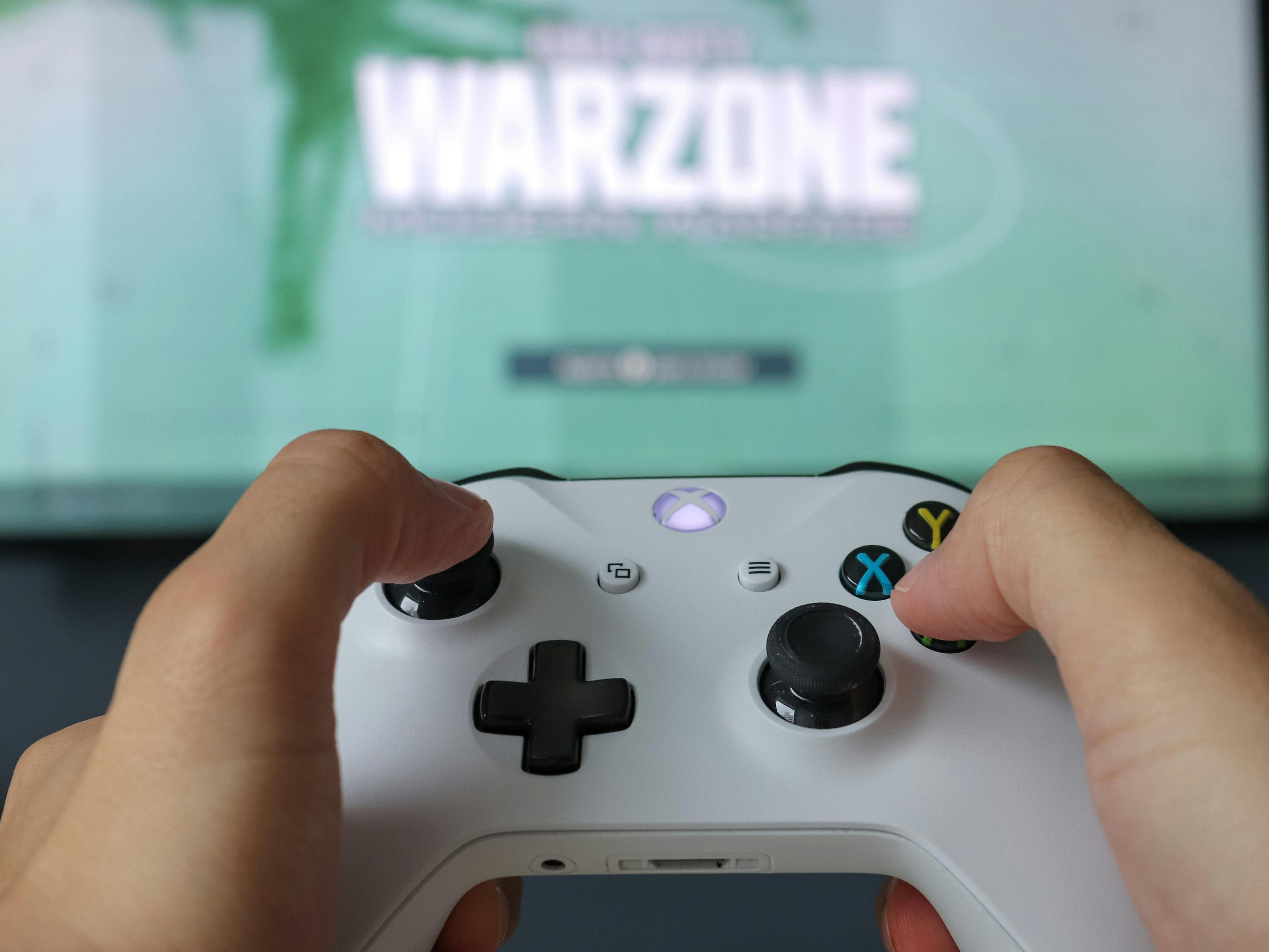 Xbox comando e jogo de fundo