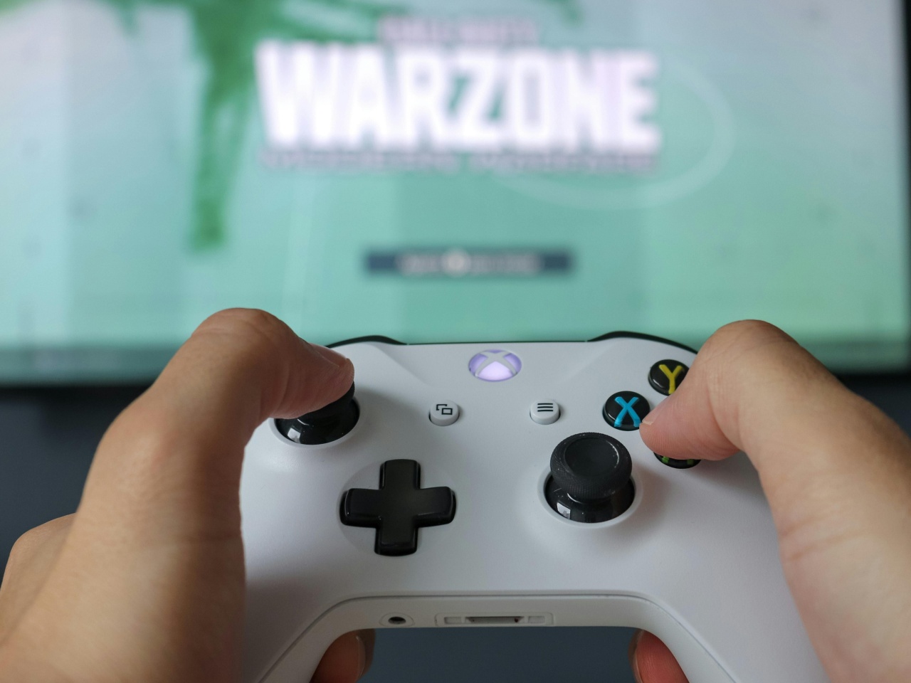 Xbox comando e jogo de fundo