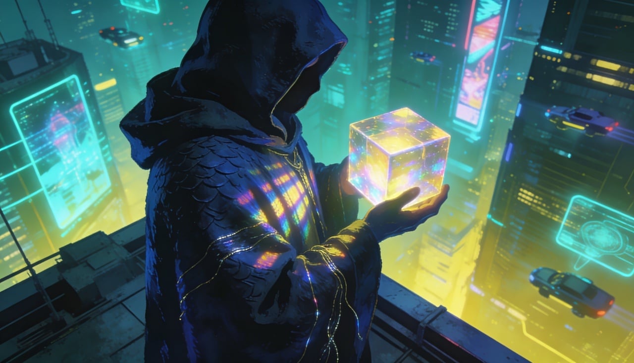 hacker a segurar cubo digital