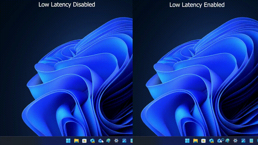 detalhes do modo baixa latência do Windows