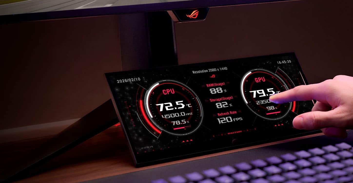 detalhes do painel ASUS ROG Strix XG129C