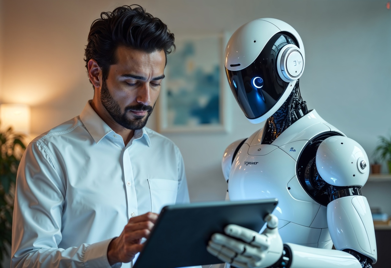 Robot a trabalhar com humano