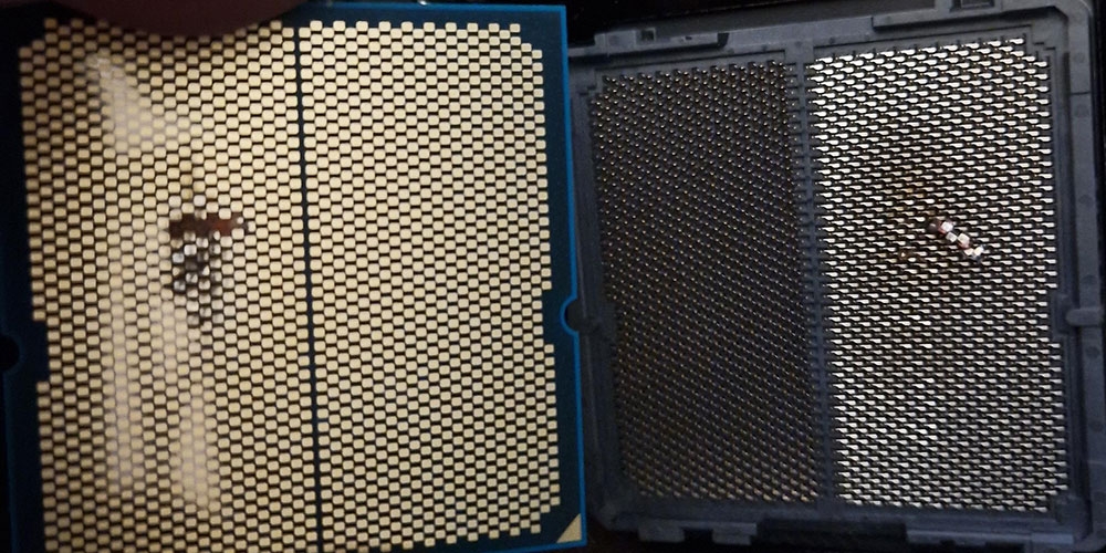 detalhes do processador queimado