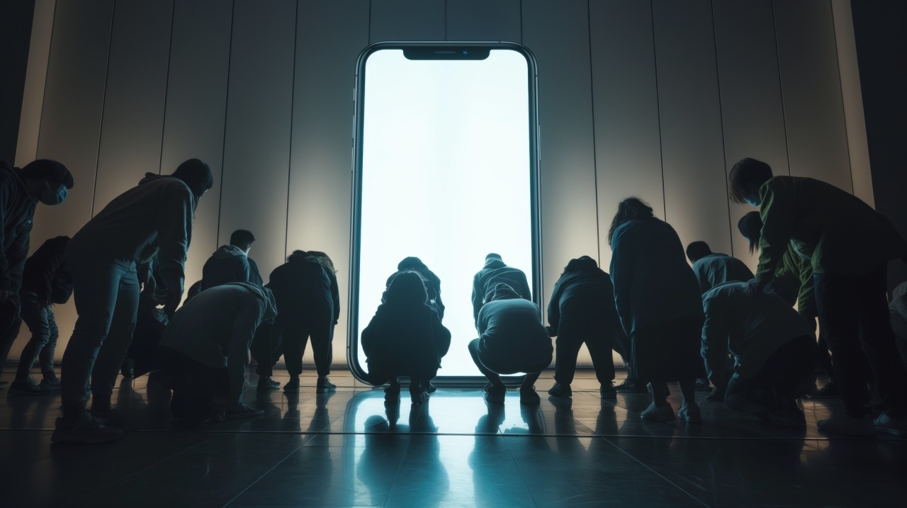 pessoas em frente de um smartphone