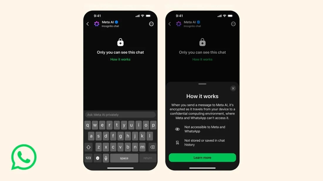 WhatsApp com conversas privadas para a Meta AI