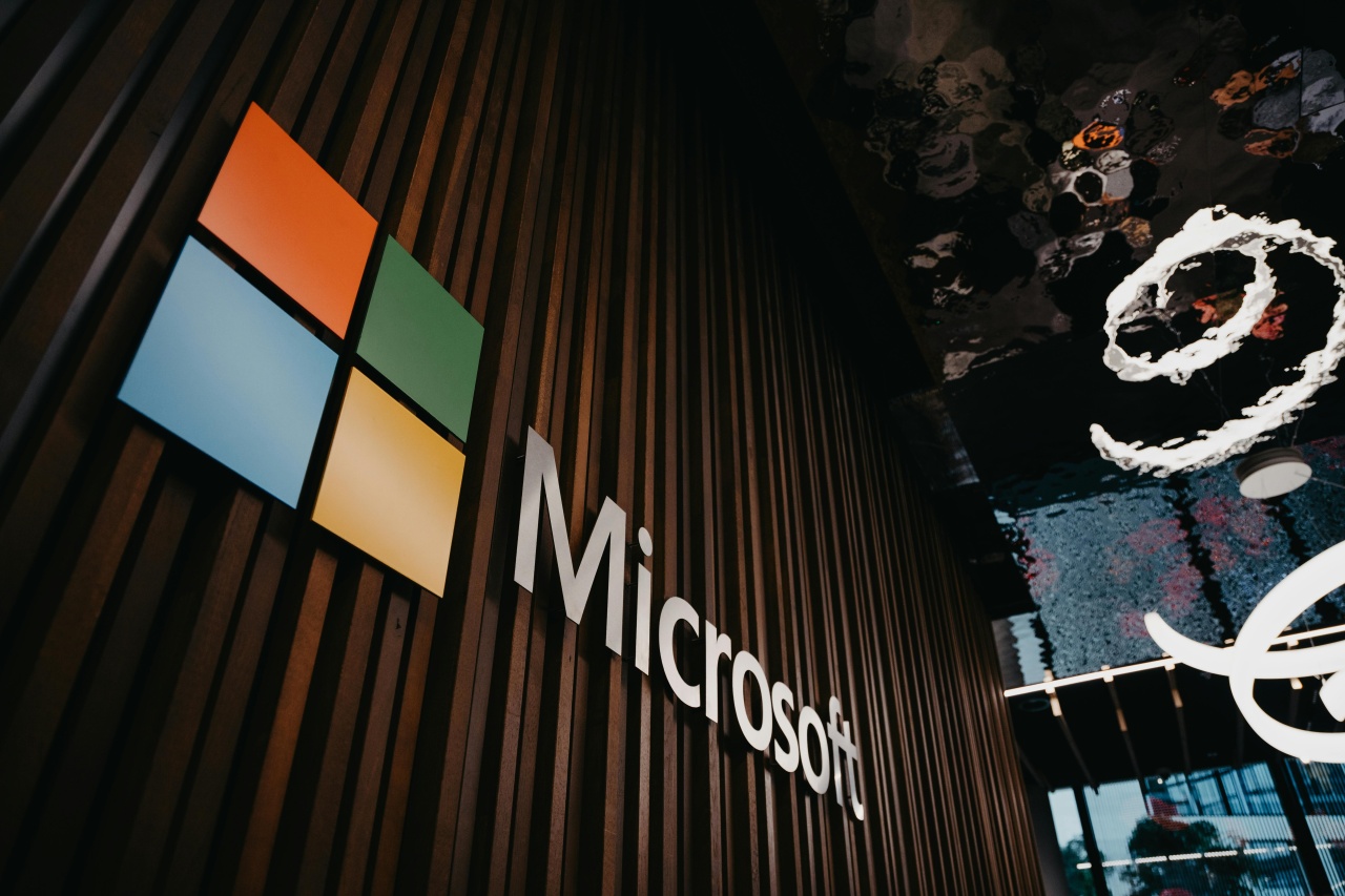 Microsoft logo em parede