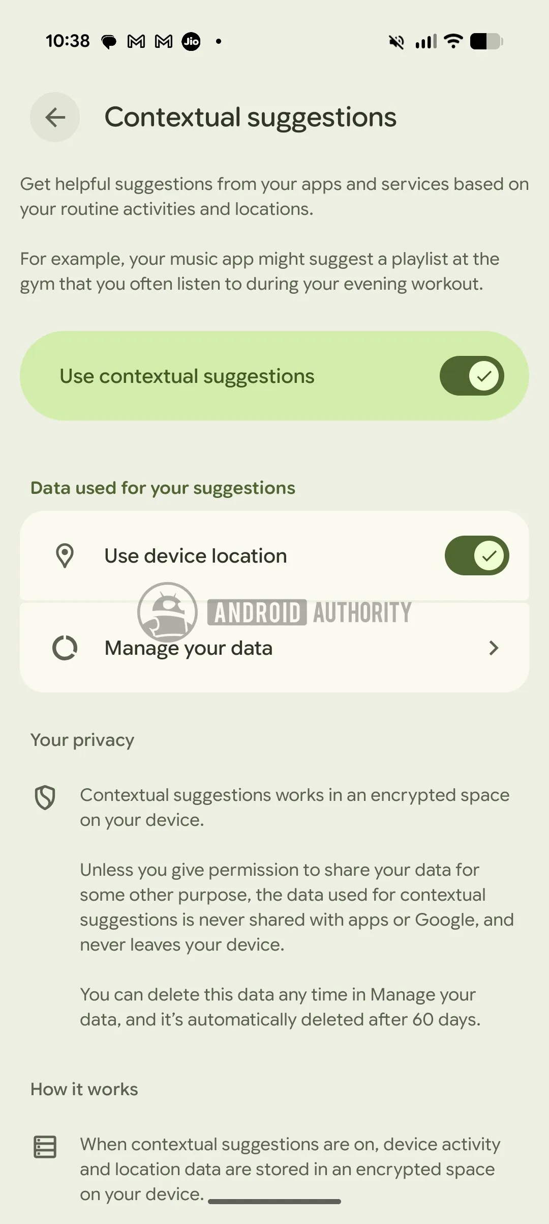 detalhes da novidade no android