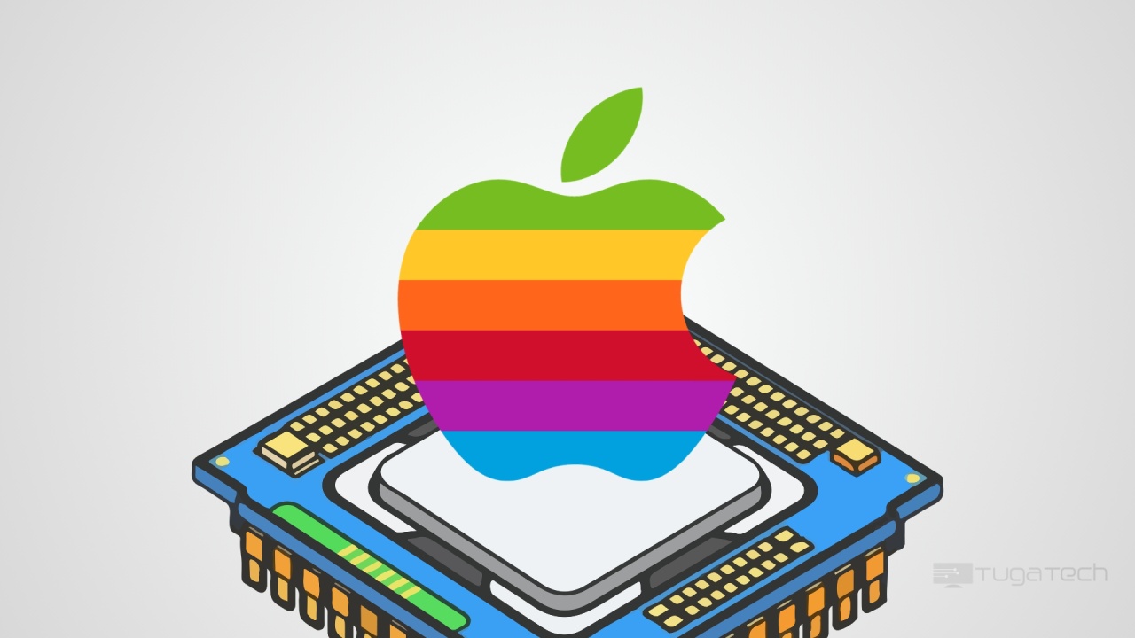 logo da apple em cima de processador