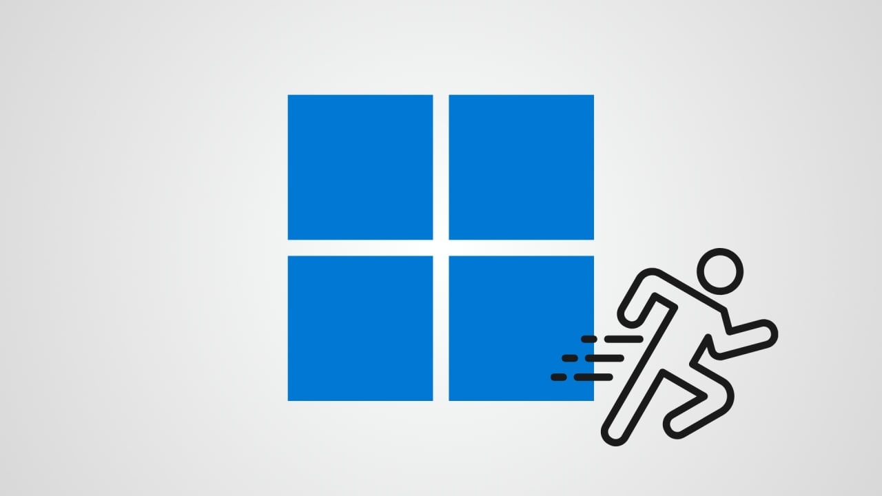Windows 11 com pessoa a correr