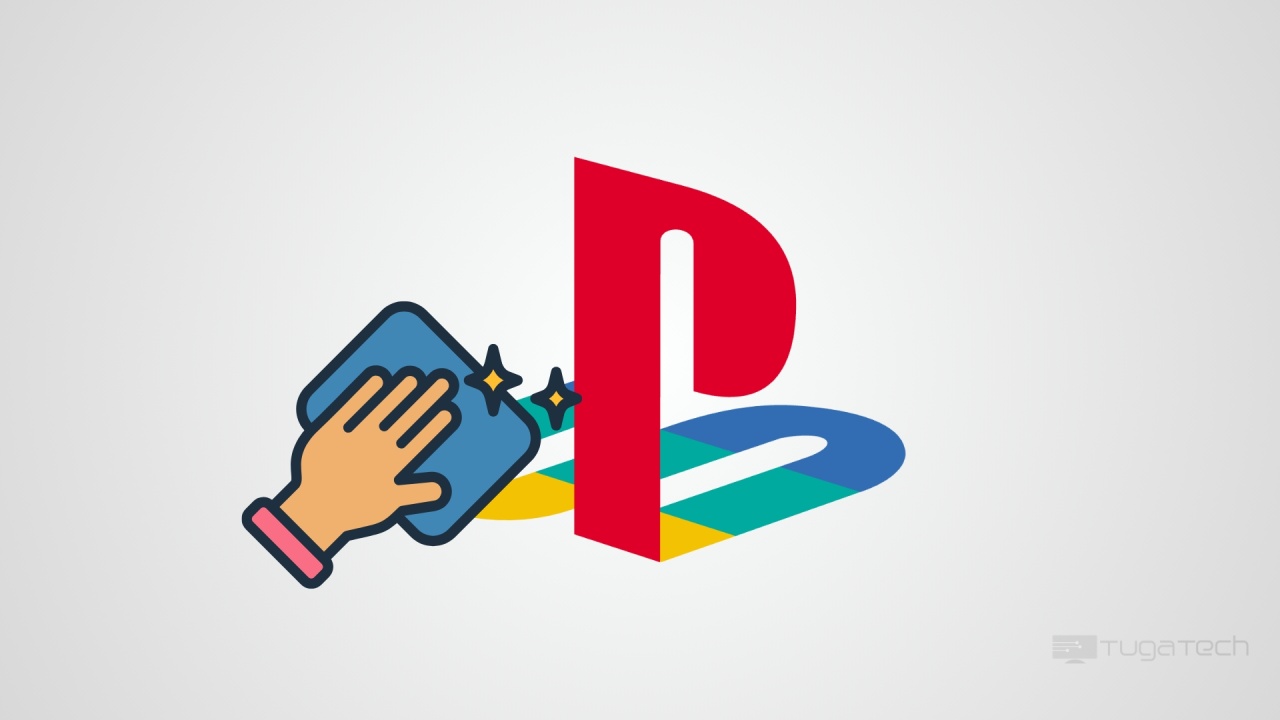 logo da playstation com limpeza