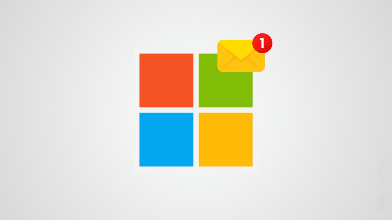 Microsoft com mensagem e notificação