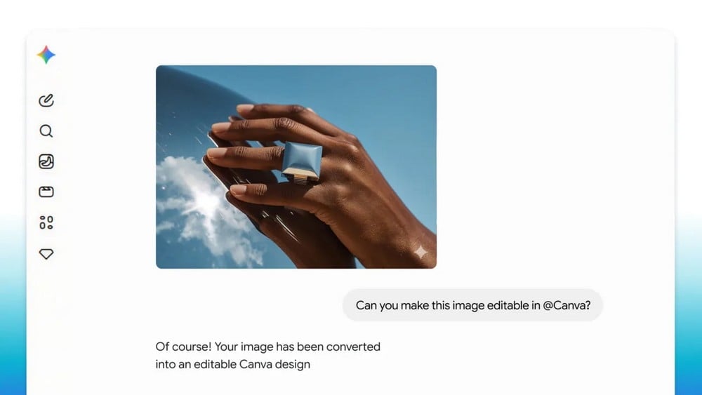 Gemini a criar design para o Canva