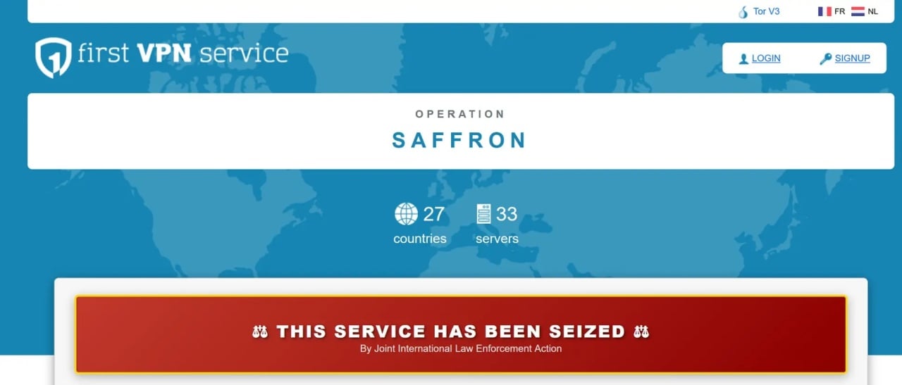 First VPN website atualmente