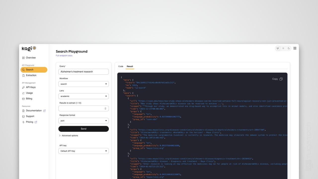 Kagi Search API