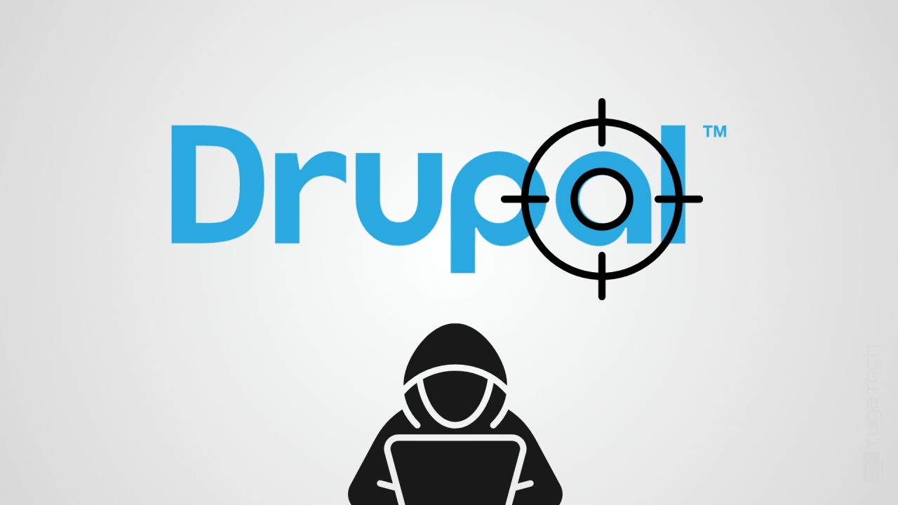 Drupal logo com hacker