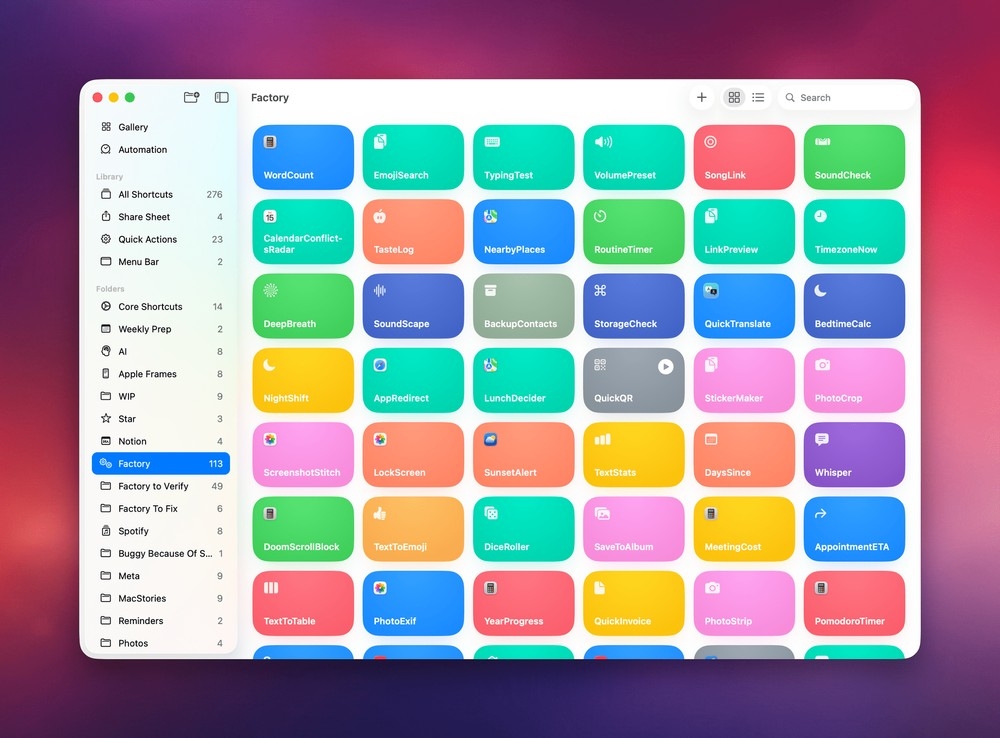 Shortcuts Playground app