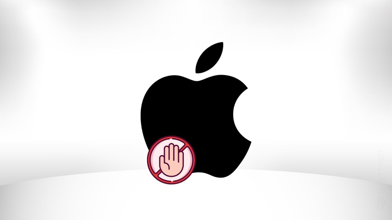Apple com sinal de stop