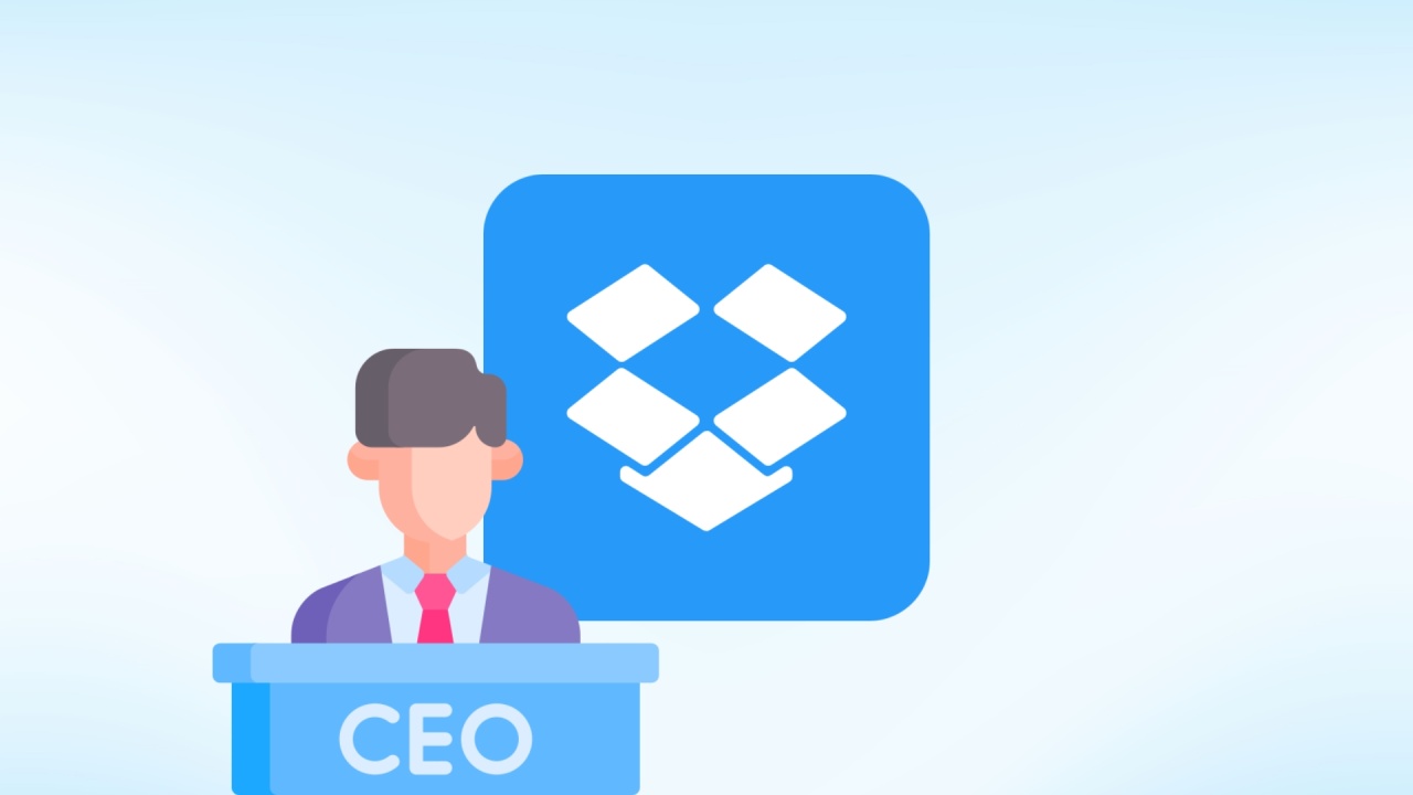 dropbox logo com CEO da empresa