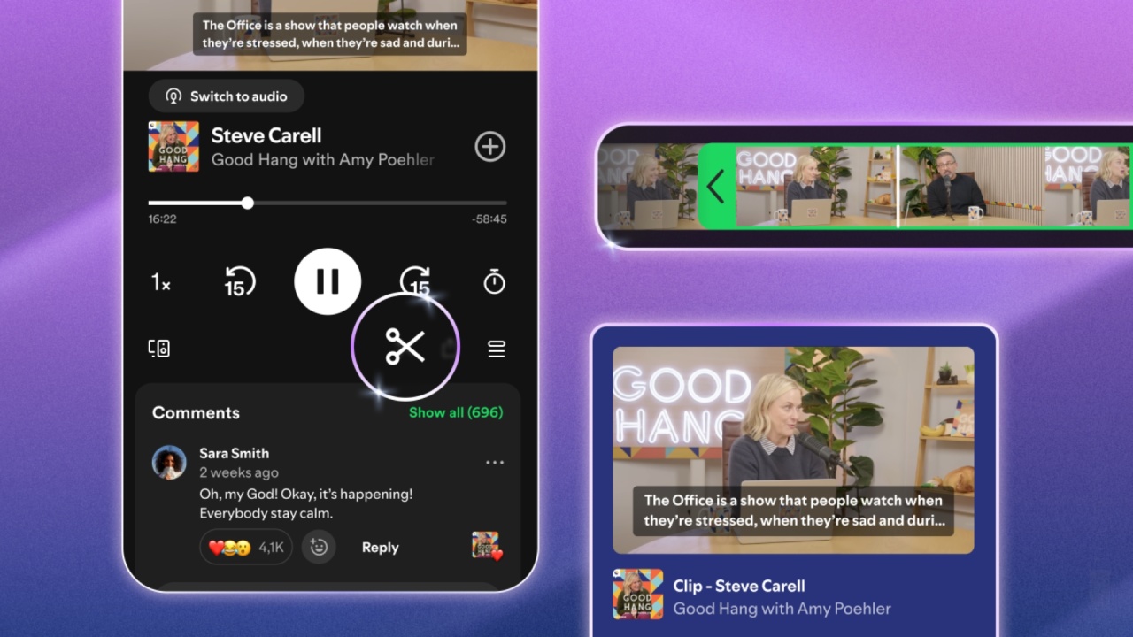 Spotify cut clips de podcasts