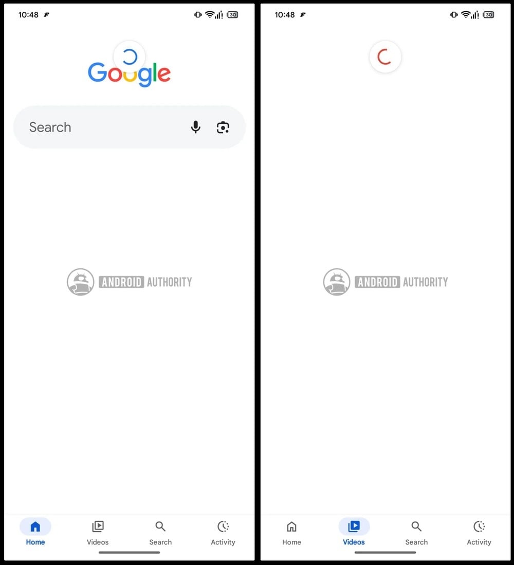 app da google com aba de vídeos