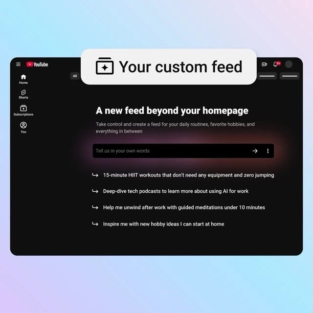 criação de playlists personalizadas do youtube por IA