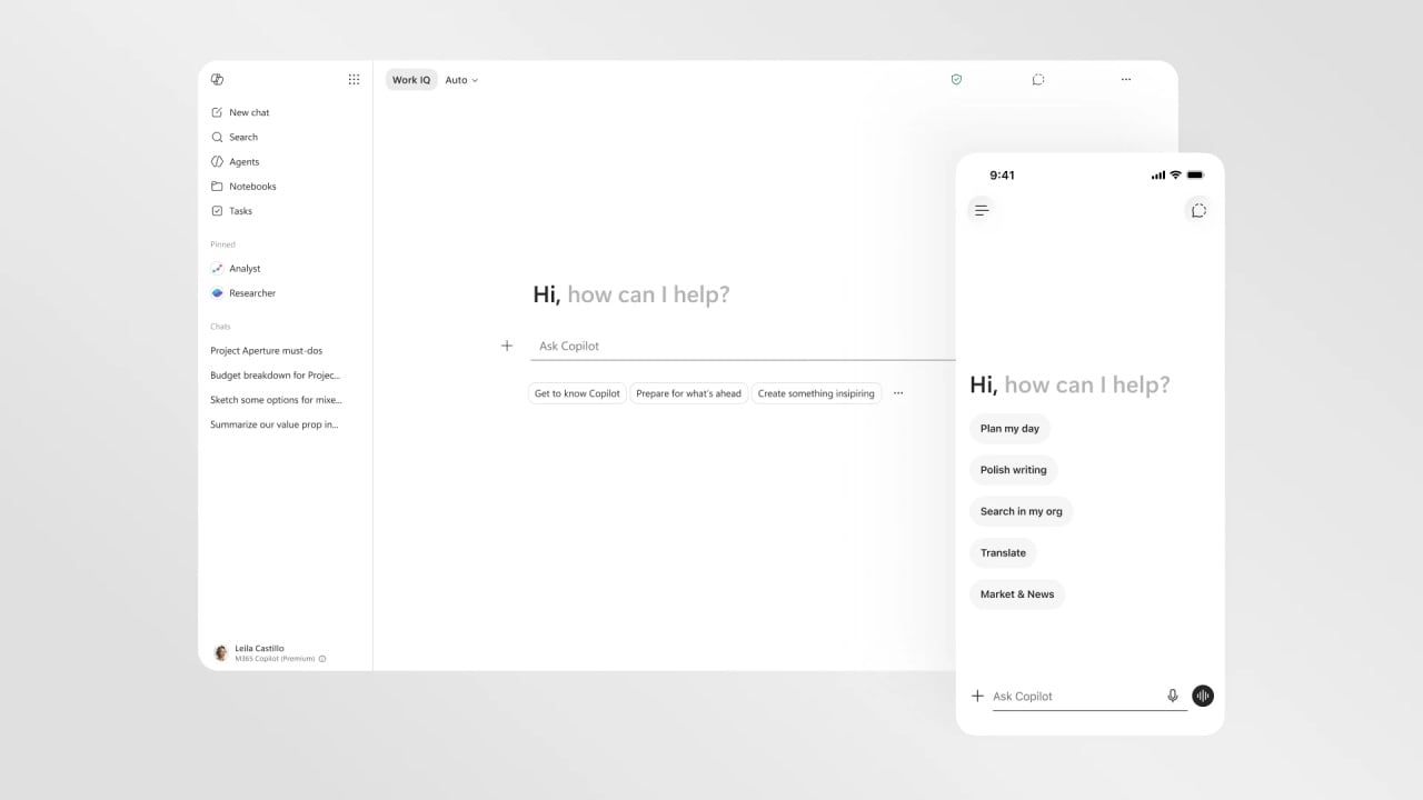 novo design do copilot microsoft 365