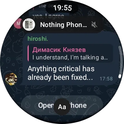 telegram em dispositivo da samsung