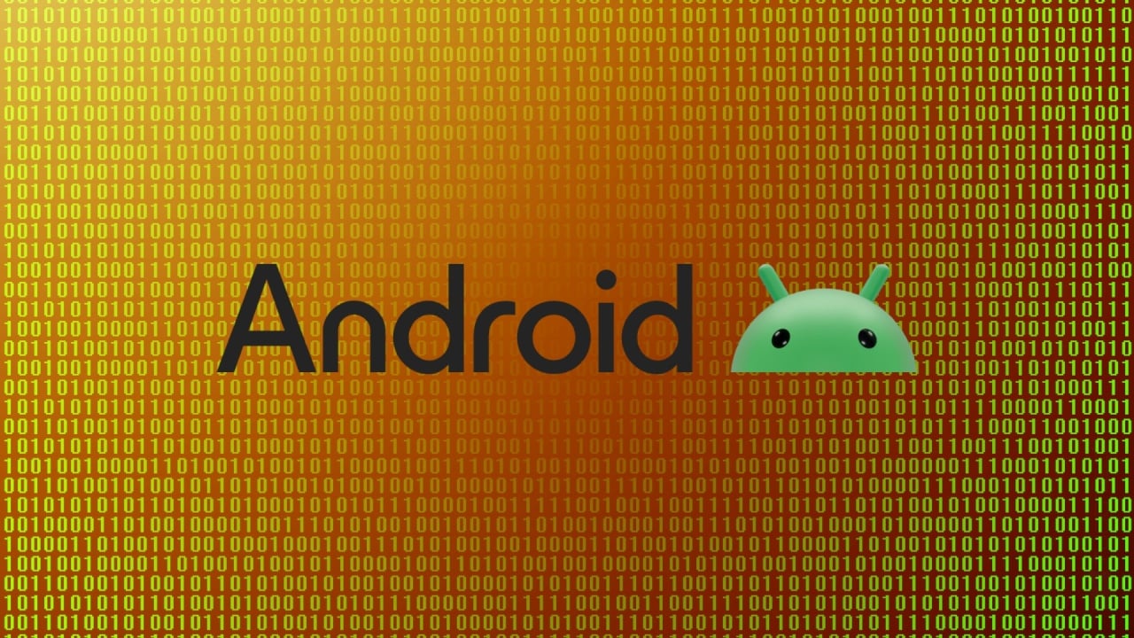 Android em fundo de código